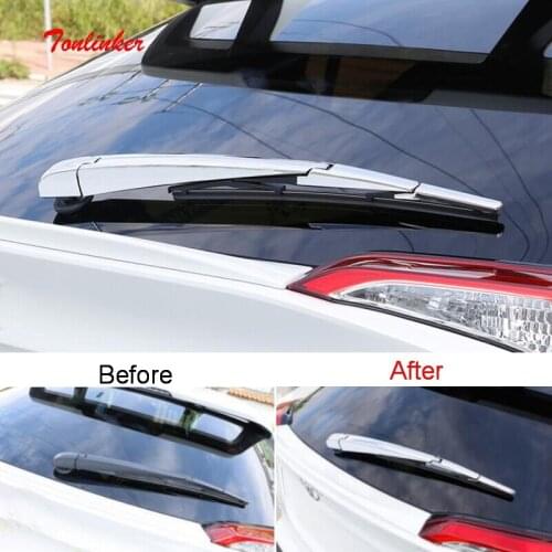 Tonlinker Cover Sticker For Toyota CHR 2018 Car Styling 4 Pcs ABS Chrome Rear wiper Position Decoration Cover Stickers