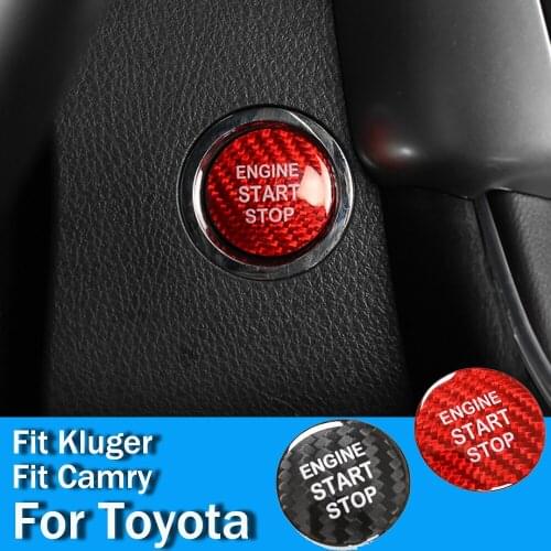 Carbon Fiber For Toyota Kluger Start Engince Stop Cover Sticker Decoration Modified Trim Fit Toyota Camry GRX