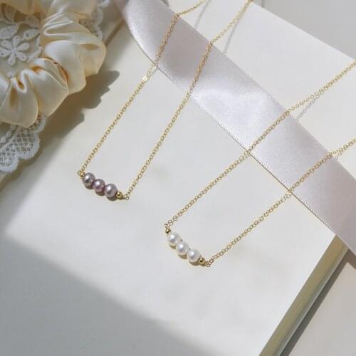 Lily Jewelry Choker Necklace Real Pearl 925 Sterling Silver Pink Purple/ White Freshwater Pearl Jewelry for Women Gift 2020 New