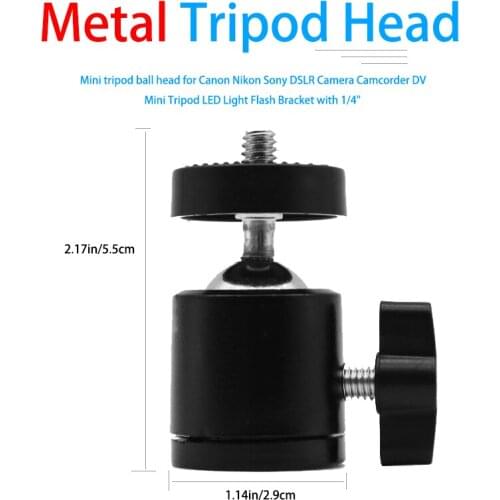 1/4 Hot Shoe Tripod Mount Camera Head Ball Adapter Cradle Ball Head with Lock LED Light Flash Bracket Holder For DSLR DV Cameras