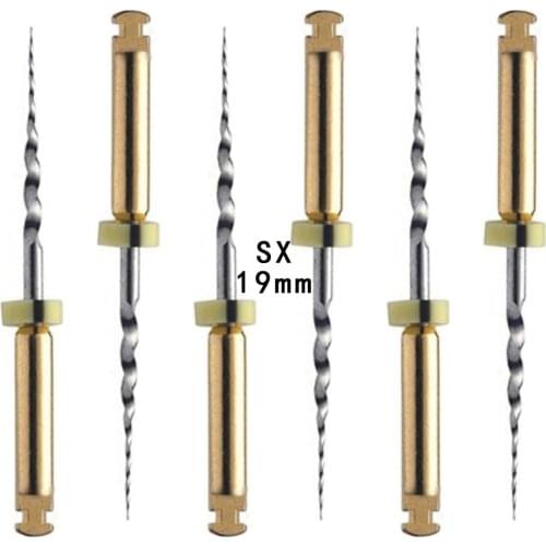 1Pack(6pcs)19mm SX Dental Root Canal Files Niti Engine Endodontic File Rotary