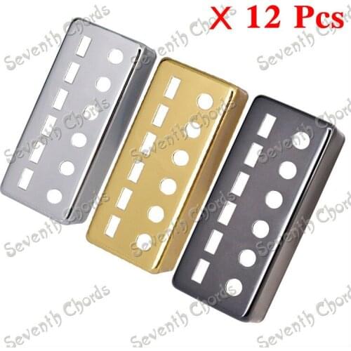 12 Pcs 3 Colors Mini Style Brass 6 String Guitar Humbucker Pickup Cover / Pole Spacing 50mm and 52mm