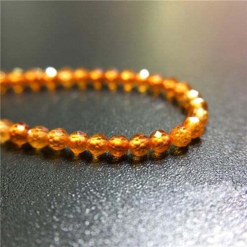 2/3/4MM 1Strand/Pack 100% Natural Orange Garnet Stone Round Section Loose Bead Strands Jewelry Beads