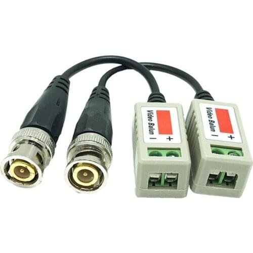 2pcs(1pair) 3000FT Distance UTP ABS Plastic CCTV Camera Video Balun Connector Passive Transceivers BNC Male Cable Cat5 Adapter