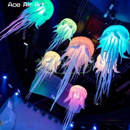 2 pcs/Lots 3m H illuminating Jellyfish balloon Inflatable jelly fish,shinning sea model for bar stage musical entertainments