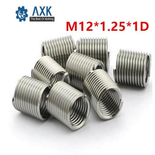 50pcs M12*1.25*1D Wire Thread Insert Stainless Steel 304 Wire Screw Sleeve M12 Screw Bushing Helicoil Wire Thread Repair Inserts