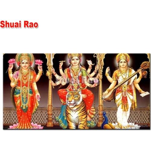 5D Goddess of India Lakshmi Diamond Painting Full Square Round Diamond Embroidery Rhinestones Pictures Diamond Mosaic Decor