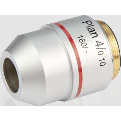 Universal RMS Standard Thread 4X PLAN Objective Lens 160/0.17 for Biological Microscope