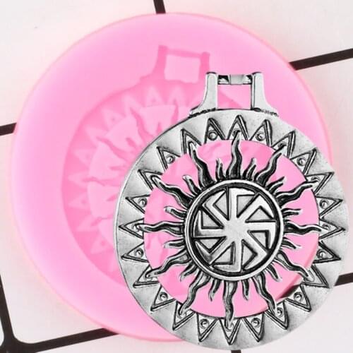 Shiny Amulet Sun Pendant Keychain Silicone Mould Pendant Polymer Clay Mold DIY Jewelry Epoxy Resin Moulds