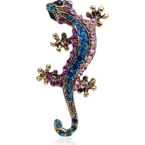 Sell like hot cakes lizard diamond brooch brooch metal animal drip corsage pin female clothing accessories fashion