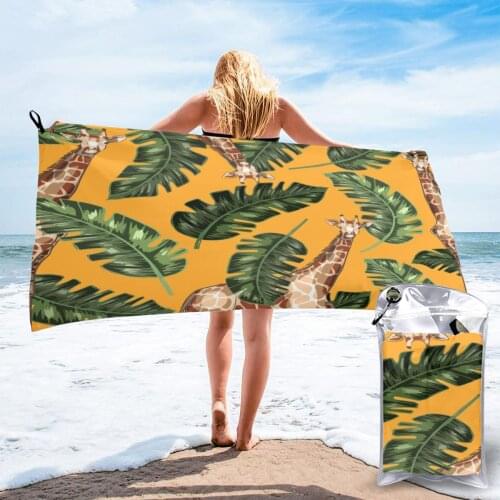 Quick Dry Beach Towel Tropical Plants Animals Microfiber Bath Towel Beach Cushion Swimming Personalized Sand Free Beach Towel