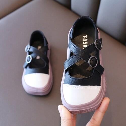 Kids Shoes PU Leather Casual Girls Shoes Childrens Shoes Breathable Anti-slip Vintage Boys Sports Sneakers Soft Flats Non-slip