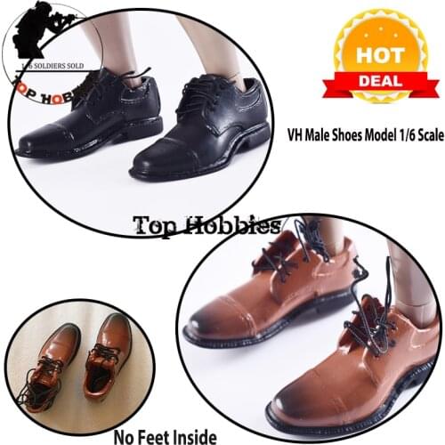 1:6 Scale Action Figure Accessories VH Toy Black/Yellow Brown Leather Shoes Model Without feet For 12''Male Clothes Parts Body