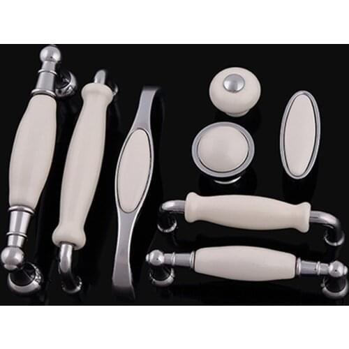 European Luxury 8PCS Ceramic Rural Kitchen Door Handles Cupboard Wardrobe Drawer Wine Cabinet Pulls Handles and Knobs