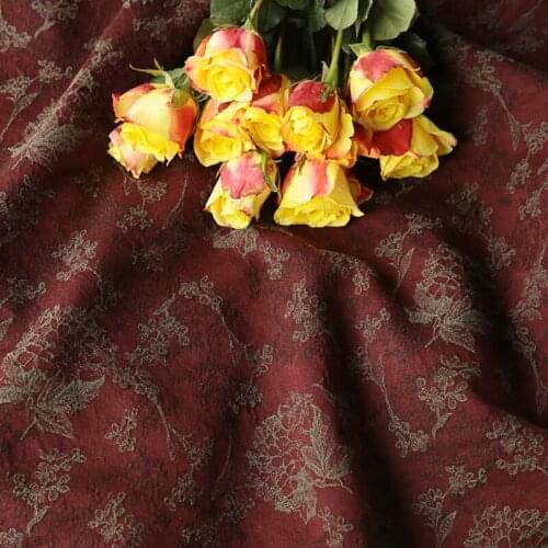 Quality wool fabric New red jacquard tissu High end brand clothing light luxury in autumn and winter patchwork