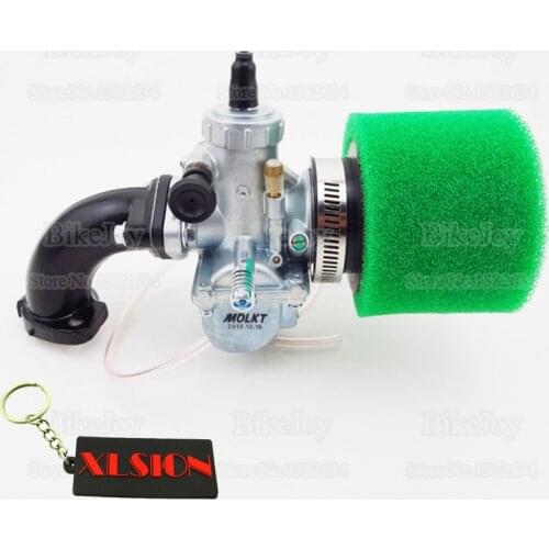 Molkt 26mm Carburetor Carb + 45mm Air Filter Green + Manifold Intake Pipe + Gasket for 125 140 150 cc Lifan YX SSR Pit Dirt Bike