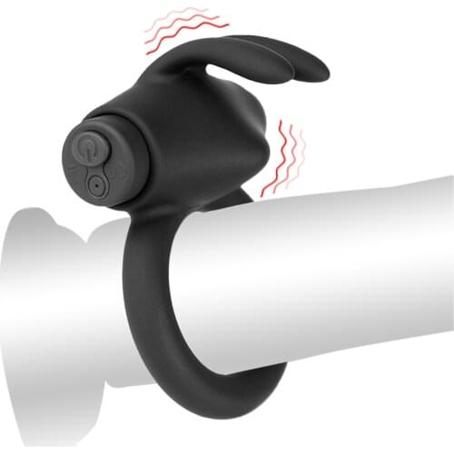 Penis Ring Vibrator Vibrating Cock Ring Clitoris Stimulator Ejaculation Delay Couple Sex Toys for Adult Men Male Vagina Massager