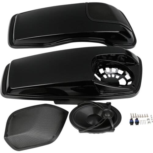 Motorcycle Saddlebag Lids With 5"X7" Speakers For Harley Touring Road King Electra Glide Street Glide Ultra-Classic 2014-2020