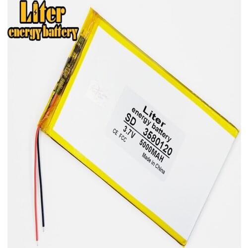Liter energy battery 3580120 3.7V 5000MAH Li-ion for tablet pc 7 inch 8 9 Tablet Battery inner