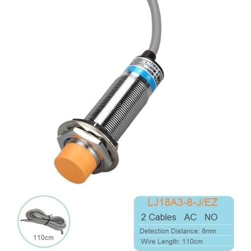 M18 New Inductive Proximity Sensor Switch 2 Cables AC NO Detection Switch LJ18A3-8-J/EZ
