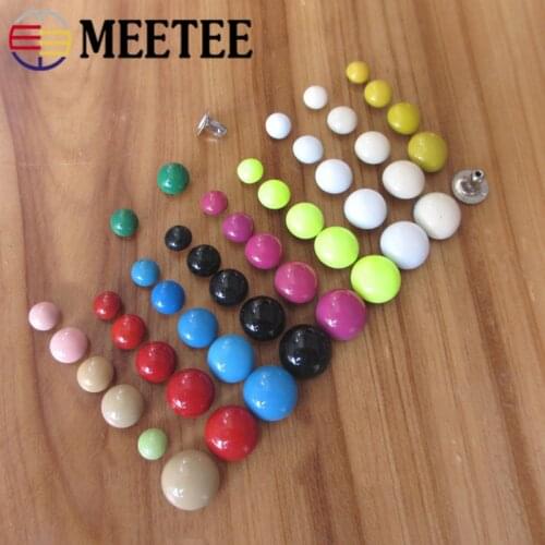 Meetee 100pcs 5-9mm Color Round Mushroom Rivet Buckles Clothes Decorative Nails Button DIY Shoes Bag Hardware Parts Accessories