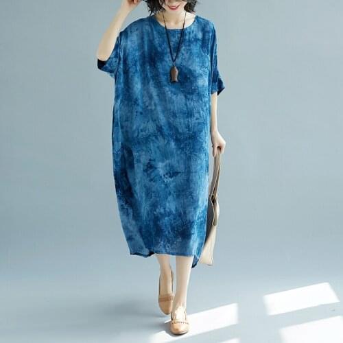 Fashion Women Summer Dress 2020 O neck Short Sleeve Boho Beach Dress Sundress Casual Loose Plus Size Dresses Oversized Vestidos