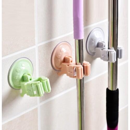Wall Mounted Mop Holder Bathroom Gadgets Brush Broom Hanger Storage Rack Kitchen Organizer with Mounted Accessory Hanging