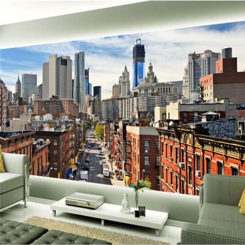 Beibehang Customize any fresco wallpaper Pretty modern street view Times Square TV background wall photo wallpaper