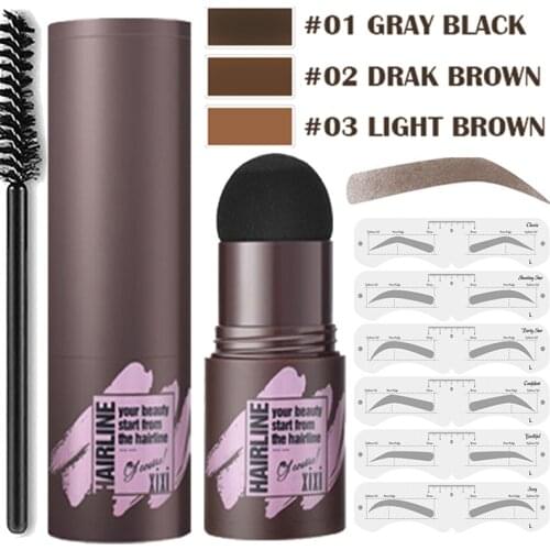 One Step Eyebrow Stamp Shaping Kit Long Lasting Contouring Eyebrow Shape Stamp Brow with 6 Pairs Reusable Eyebrow Stencils