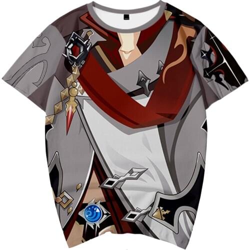 Genshin Impact Tartaglia dress up 3D Print Spring Summer Preppy MenWomen Street Clothes T-shirt Youthful Retro Innovation