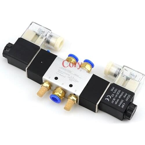 1PC 4V220-08 Air Pneumatic Solenoid Valve 5 way 2 Position 1/4" Aluminum Alloy Internal E 12VDC 24VDC 110VAC 220VAC 0.15-0.8Mpa