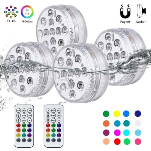 13 Led Remote Controlled RGB Submersible Light Battery Operated Underwater Night Lamp Outdoor Vase Bowl Garden Party Decoration