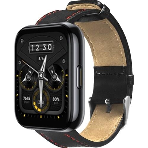 22mm Leather Watchband For Realme Watch 2 / 2 Pro Strap Sport Bracelet Replacement Band for Realme Watch S/ Pro Wristband correa