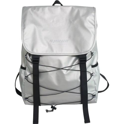 Cool Korean Big Backpack Women&Men Reflective Travel Backpack Large-capacity Sport Fitness Gym Bag Laptop Backpack Duffle Bag