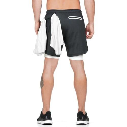 2020 Summer Running Shorts Men 2 in 1 Sports Jogging Fitness Shorts Training Quick Dry Mens Gym Men Shorts Sport gym Short Pants