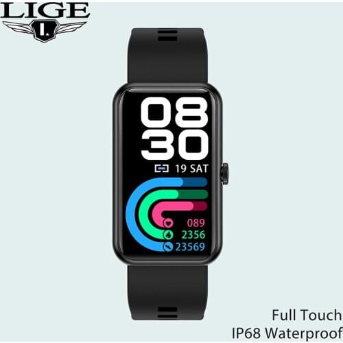 LIGE NEW Sports Bracelet Full Touch IP68 Waterproof Smart Watch Men Fitness Tracker Pedometer Android IOS Smartwatch For Ladies