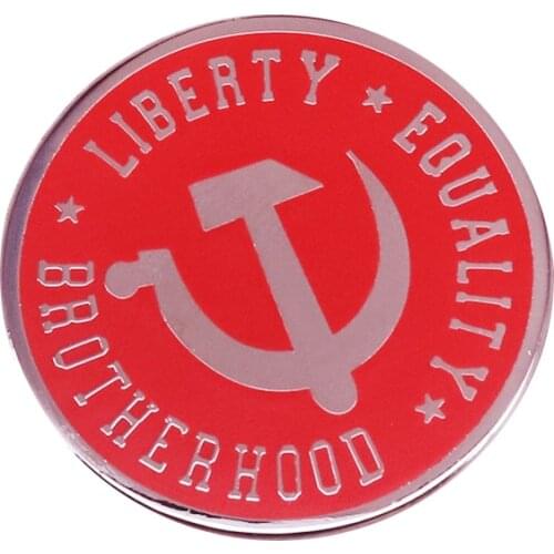 Soviet red star pin liberty equality brotherhood brooch hammer and sickle badge Russian communist jewelry patriot gift