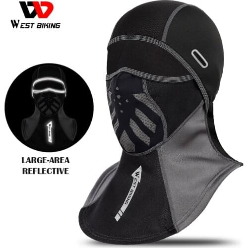 WEST BIKING Outdoor Sport Cycling Cap Winter Warmer Reflective Men Women Hat Neck Scarf Ski Bicycle Motorcycle Running Headwear