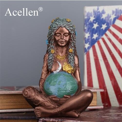 Millennial Statue Figurine Mother Earth Goddess Art Statue Resin Craft Home and Outdoor Garden Landscaping Decorative Ornaments