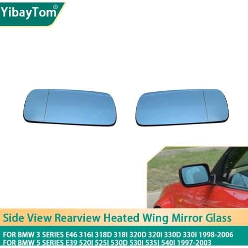 Rearview Heated Wing Mirror Glass For BMW 3 5 Series E39 E46 318d 318i 320d 320i 330d 330i 520i 525i 530d 530i 535i 540i 1997-06