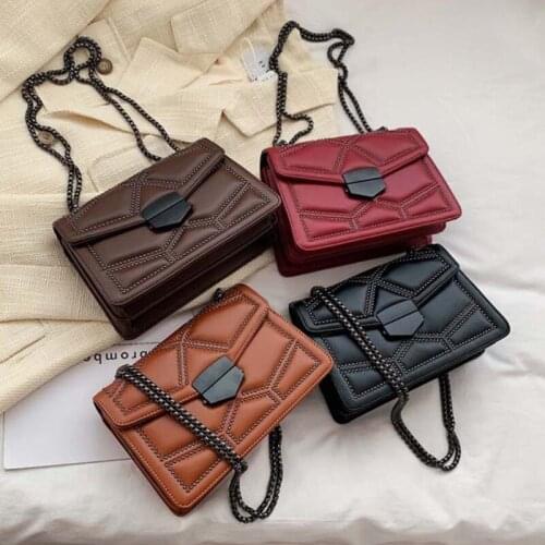 PU Leather Chain Shoulder Bags for Women Flap Crossbody Purses Multi Pockets Handbags Messenger Bag Adjustable Strap