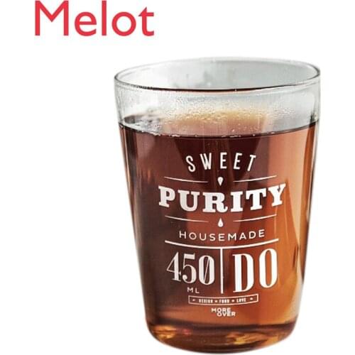 Heat Resistant Glass Transparent Cup Cup European Simple Home Breakfast Cup Milk Cup Glass Cup Alphabet Mug Free Shipping