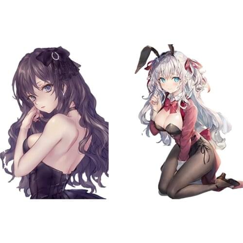 Three Ratels C489 Elegant and beautiful girl Car Stickers Anime Vinyl Stickers Decorative Waifu Cartoon Decal