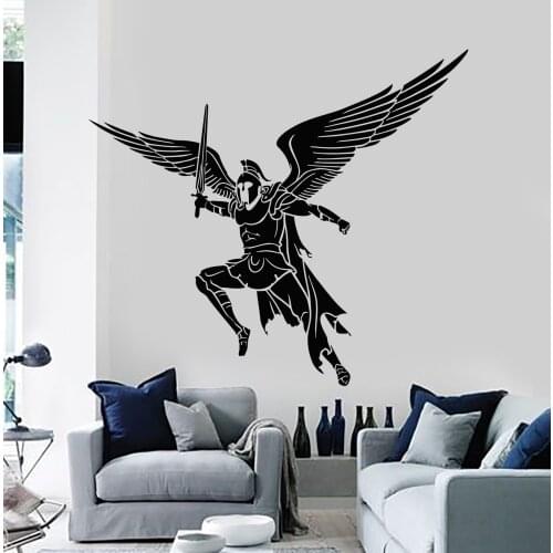 Vinyl Wall Decal Spartan Legion Warrior with Wings Sword Sticker Mural Home Decor Wall Sticker Living Room Bedroom Art Sticker15