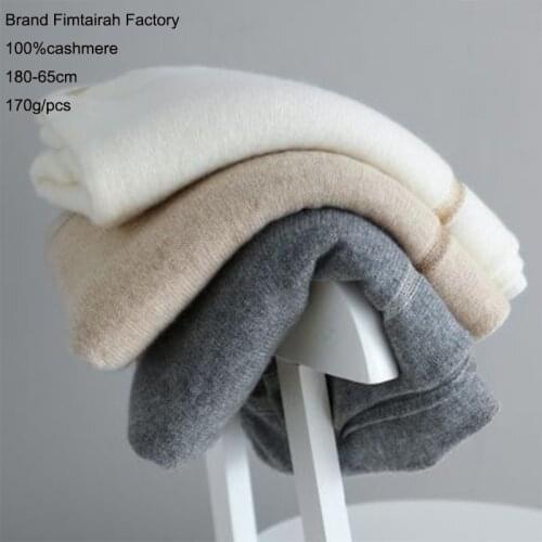 Knitted Natural Pure 100 cashmere wool scarf Women 2019 new autumn and winter Inner Mongolia factory cashmere silver big shawl