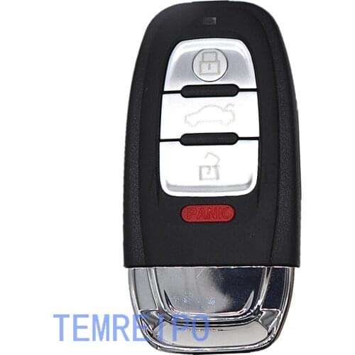 10pcs/lot Smart Remote Key Shell 3 4 Buttons Replacement Case For Audi insert Small key blade +Battery Holder