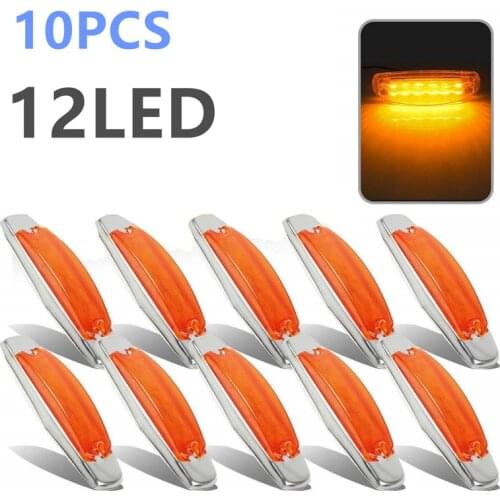 10PCS Amber Side Marker Light 12LED Markerings Light 12v Trailer Light Marker Lights For Trucks