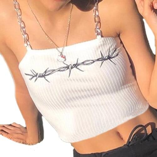 2020 Fashion Summer Camis Womens Sleeveless Crop Top Ribbed Sexy Backless T Shirt Chain Tank Tops