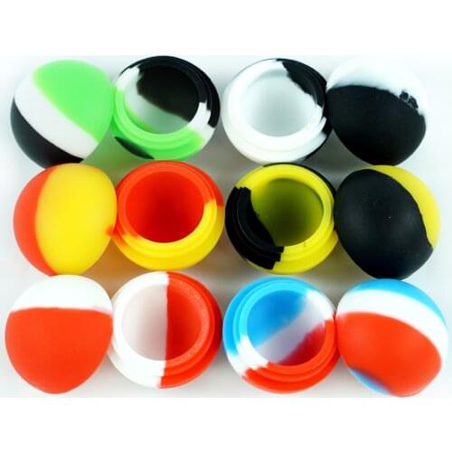 3pcs\lot 5.6ml small ball shape silicone non-stick wax container oil box jar wax jar in storage bottle in jar