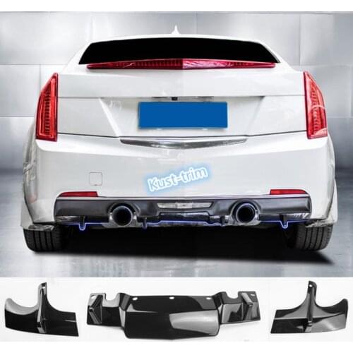 3X ABS BLACK Rear Bumper Diffuser Lip Spoiler Factory For Cadillac ATS 2014-2018